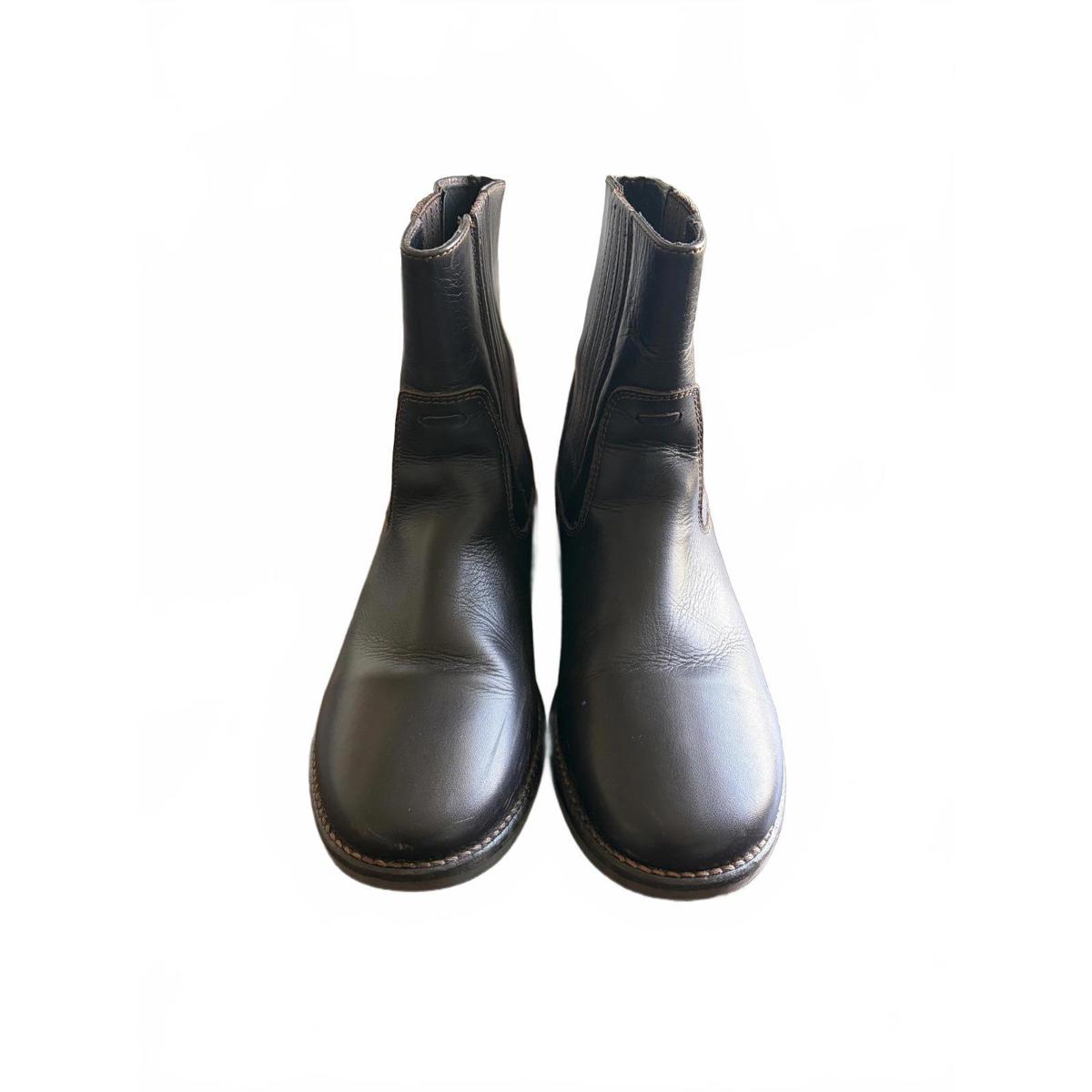 L.L. Bean Chelsea Ankle Boots Dark Brown Women's 8m Leather Slip On Lug Sole